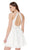 Beaded Lace with Cut out Back Skater Dress in White