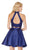 Alyce Paris Two-Piece Lace Overlaid Mikado Dress In Blue
