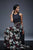 Scoop Neck and Floral Print Two-Piece Evening Dress  M405
