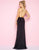 Mac Duggal Couture - 40518 Halter Fitted Long Dress with Slit In Black and Gold