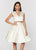 Ashley Lauren - 4052 V-Neck Two Piece Cocktail Dress in White