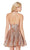 Alyce Paris - 4056 Fully Sequined Halter A-line Cocktail Dress in Pink and Gold