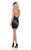 Rachel Allan Homecoming - 4057 Bedazzled Plunging V-neck Sheath Dress In Black