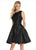 Ashley Lauren - 4057 Mikado Cocktail Dress with Overskirt in Black