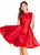Ashley Lauren - 4057 Mikado Cocktail Dress with Overskirt in Red