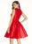 Ashley Lauren - 4057 Mikado Cocktail Dress with Overskirt in Red