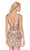 Alyce Paris - 4058 Plunging V Neck Sequined Cocktail Dress in Pink and Gold