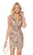 Alyce Paris - 4058 Plunging V Neck Sequined Cocktail Dress in Pink and Gold