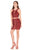 Rachel Allan Homecoming - 4059 Two Piece Beaded Halter Cocktail Dress In Red