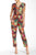 Muse - M2989M Cap Sleeved Printed Surplice Jumpsuit in Orange and Multi-Color