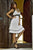 Alexia Designs - 4060 Halter V Neck Knee Length Chiffon Dress In White and Black