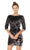 Alyce Paris - 4061 Sequined Bateau Neck Quarter Sleeves Sheath Cocktail Dress In Black and Pink