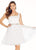 Ashley Lauren - 4061 Crystal Beaded Square Neck Organza Cocktail Dress in White