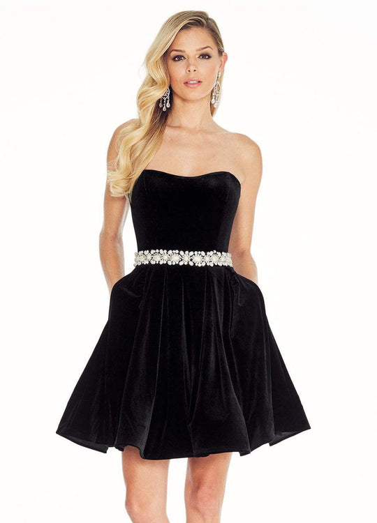 Ashley Lauren - 4063 Velvet A-Line Cocktail Dress in Black