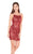 Rachel Allan Homecoming - 4064 Embroidered Halter Neck Sheath Dress In Red and Neutral