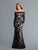 Saboroma - 4064 Lace Applique Off-Shoulder Trumpet Dress In Black