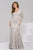 Quarter Length Sleeve V-Neck Lace A-Line Dress 40651