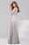 Quarter Length Sleeve V-Neck Lace A-Line Dress 40651