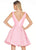 Ashley Lauren - 4065 Accented Plunging V-neck Mikado Cocktail Dress in Pink