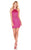 Rachel Allan Homecoming - 4068 Beaded Halter Neck Satin Sheath Dress In Pink