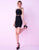 Mac Duggal Homecoming - 40685N Floral Embroidered Capsleeve Lace Dress in Black and Multi-color