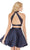 Two Piece Jacquard Mikado A-line Dress in Blue