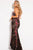 40708 Strapless Floral Embroidered Lace Gown