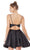Deep V-neck Mikado A-line Cocktail Dress in Black