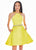 Ashley Lauren - 4071 Satin Halter Neck Crystal Beaded Belt Short Dress In Yellow