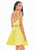 Ashley Lauren - 4071 Satin Halter Neck Crystal Beaded Belt Short Dress In Yellow