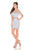 Rachel Allan Homecoming - 4072 Beaded Fringe Two Piece Sheath Dress In Blue and Silver