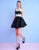 Mac Duggal Homecoming - 40724N Beaded Scoop Neck A-Line Dress in Black and White