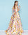 Mac Duggal - 40727H Plunging Off Shoulder Floral Ballgown In Pink and Floral