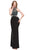 Eureka Fashion - 4073 Sleeveless Beaded Halter Jersey Sheath Dress in Black