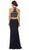 Eureka Fashion - 4073 Sleeveless Beaded Halter Jersey Sheath Dress in Blue