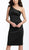 Suzi Chin - 39086P Asymmetrical Ruched Satin Dress in Black