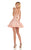 Rachel Allan Homecoming - 4074 Beaded Two Piece Halter A-line Dress In Pink