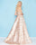 Mac Duggal - 40751H Sweetheart Pleated Ballgown In Pink and Gold