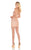 Rachel Allan Homecoming - 4076 Embroidered V-Neck Sheath Dress In Pink and Gold
