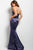 Jovani - Embroidered Strapless Trumpet Dress 40760 in Gunmetal (Purple Silver)