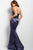 40760 Embroidered Strapless Trumpet Dress