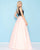 Mac Duggal - 40763H Fitted High Neck Ballgown In Pink