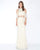 Mac Duggal - 40775M  High Neck Ruffled Lace Two-Piece Gown In White and Neutral