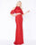 Mac Duggal - 40775M  High Neck Ruffled Lace Two-Piece Gown In Red