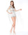 Mac Duggal - 40783M Fitted Illusion Fringe Romper In Silver