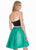 Ashley Lauren - 4078 Crystal Beaded Velvet Satin A-line Dress In Black and Green