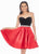 Ashley Lauren - 4078 Crystal Beaded Velvet Satin A-line Dress In Black and Red