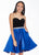 Ashley Lauren - 4078 Crystal Beaded Velvet Satin A-line Dress In Black and Blue