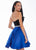 Ashley Lauren - 4078 Crystal Beaded Velvet Satin A-line Dress In Black and Blue