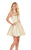 Rachel Allan Homecoming - 4080 Beaded High Halter A-line Dress In Gold